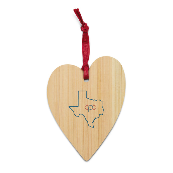 Texas BPA Wooden Heart Ornament
